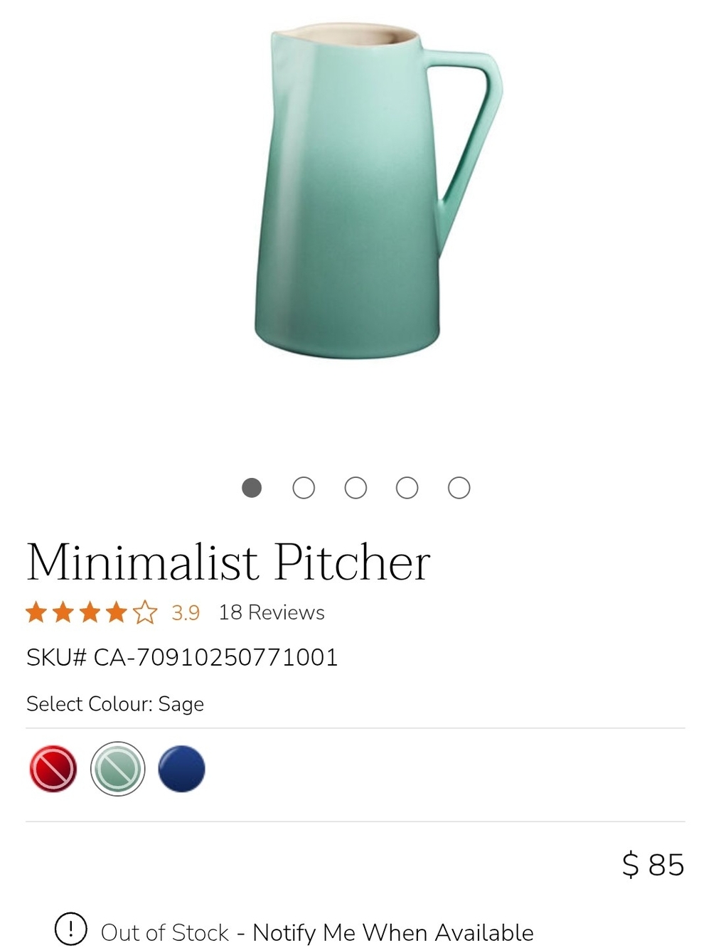 Le Creuset Minimalist Sage Pitcher
